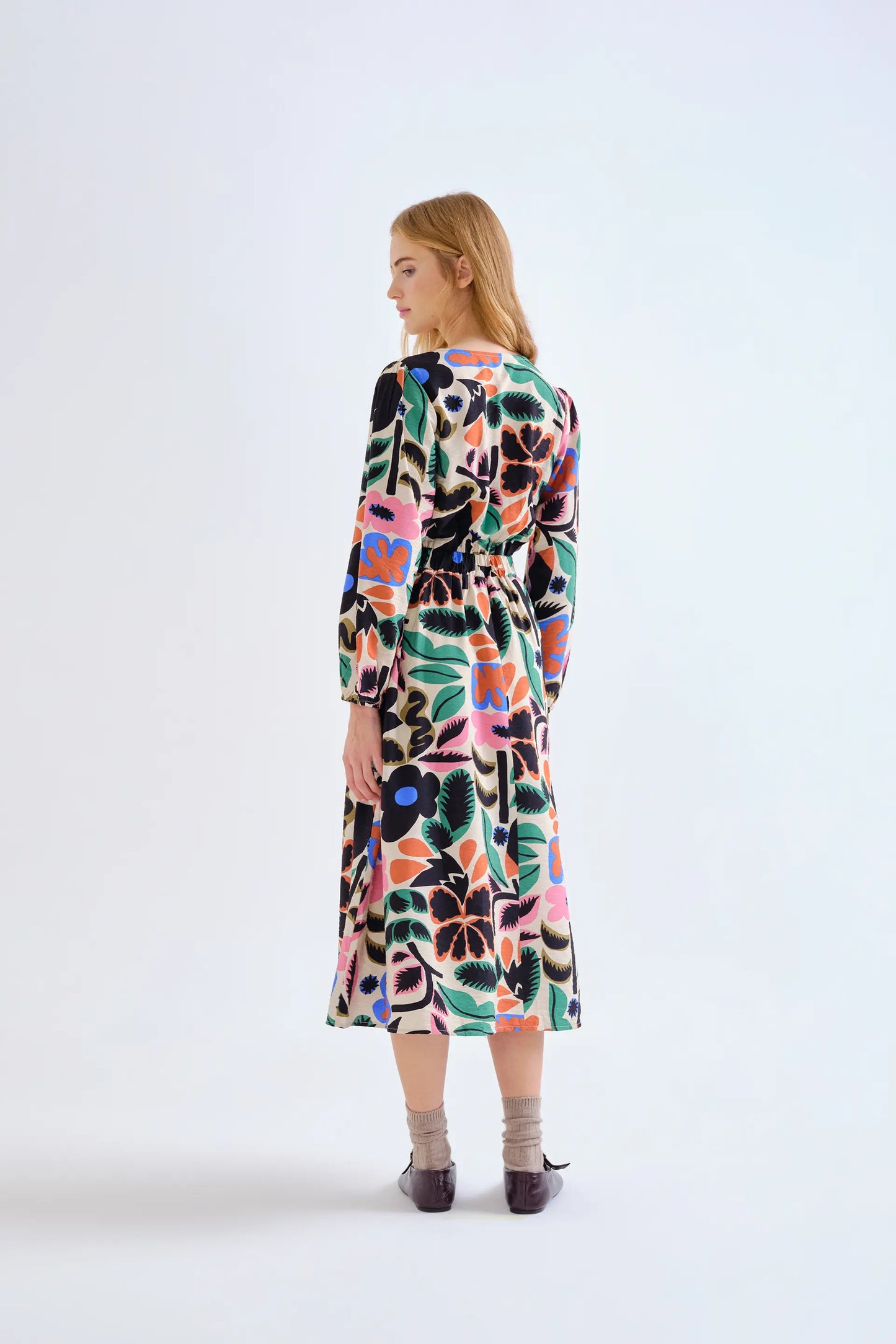 Abito midi con stampa Neo Garden