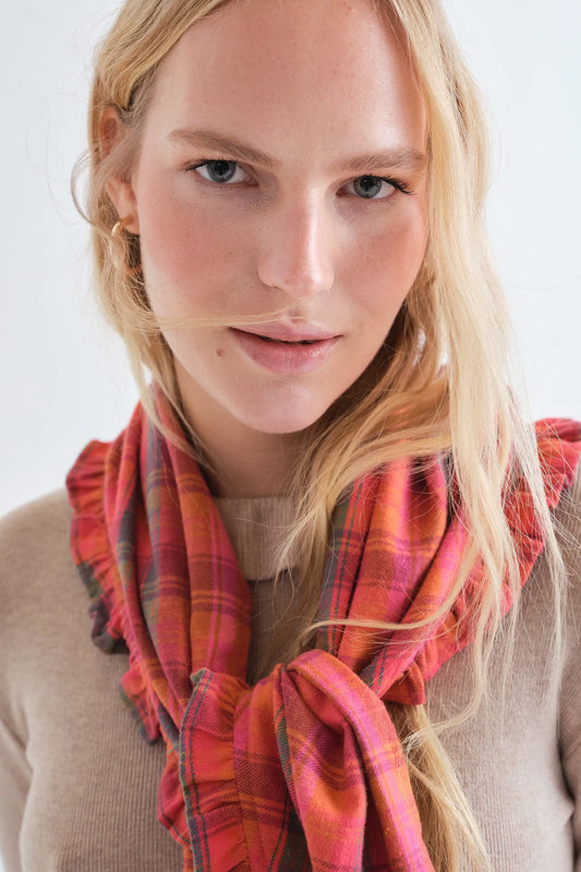 Pink Plaid Padded Bandana
