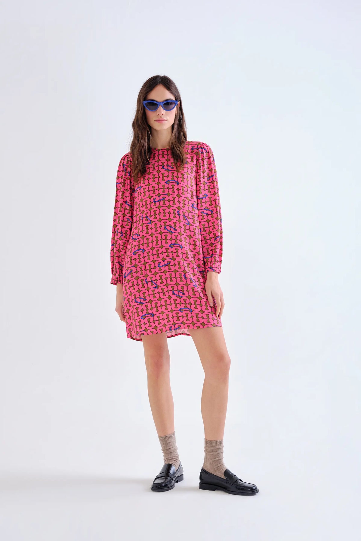 Vestido corto con estampado Catena