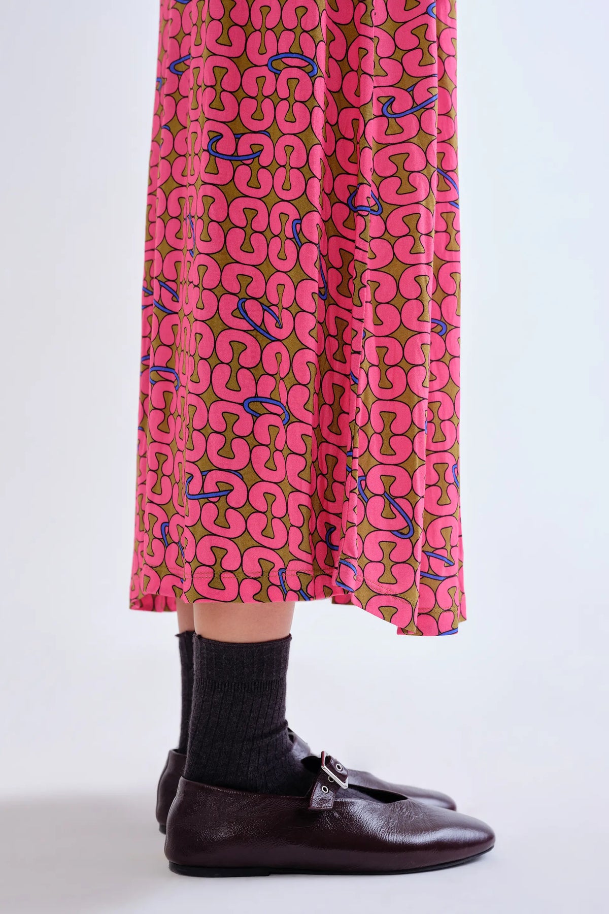 Vestido midi con estampado Catena