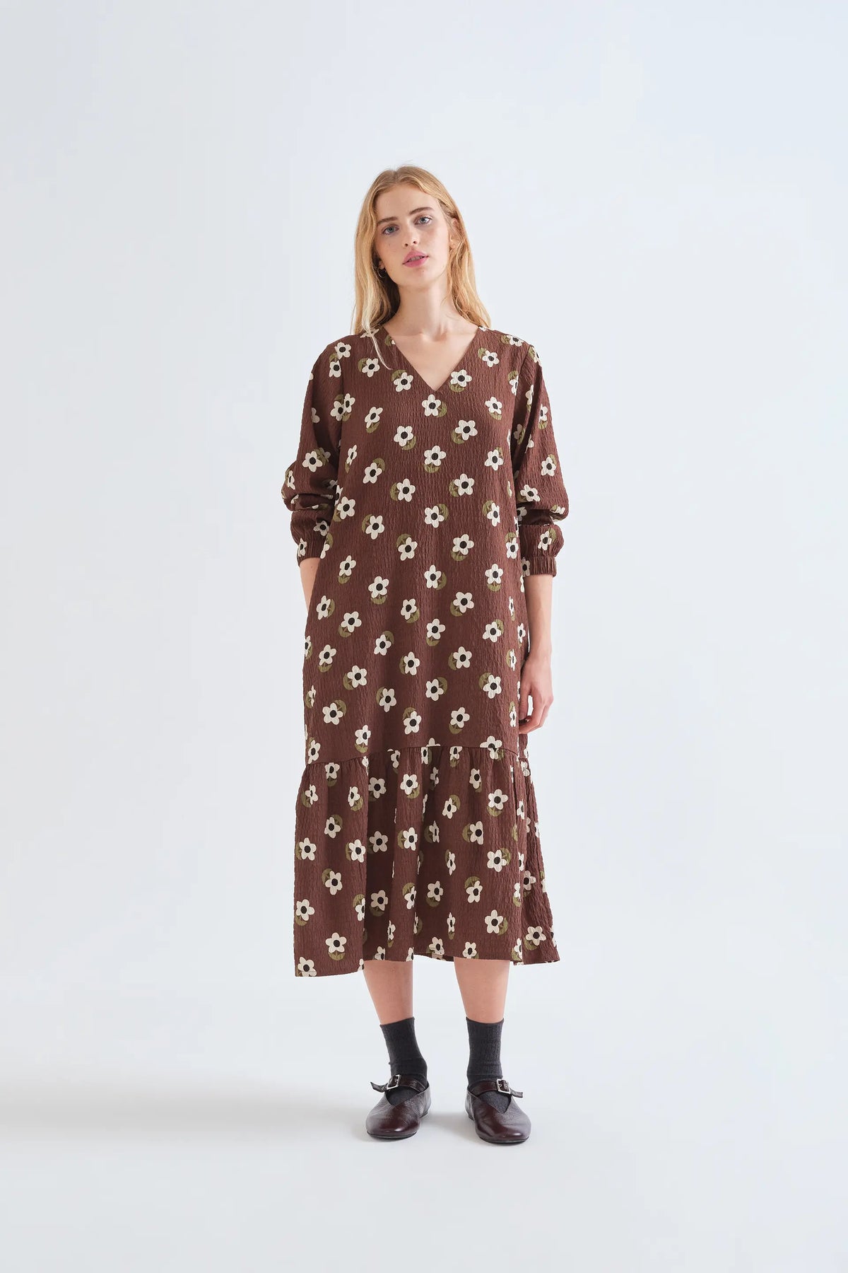 Abito midi con stampa Santini