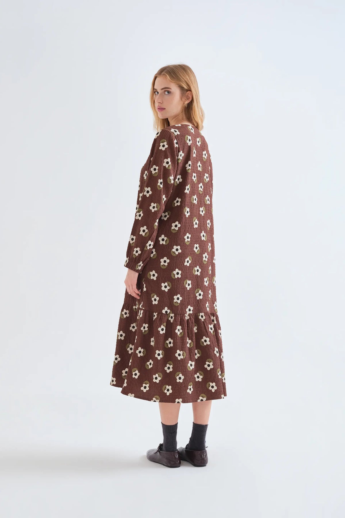 Abito midi con stampa Santini