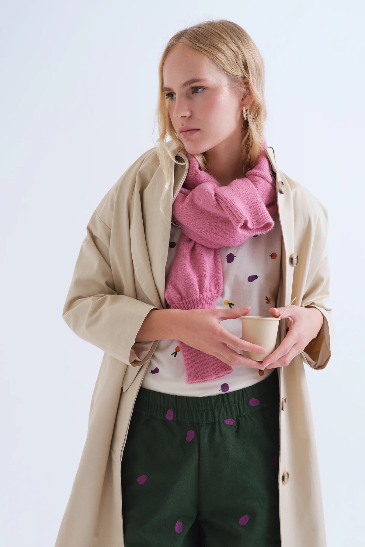 T-shirt 100% cotone con stampa vegetale