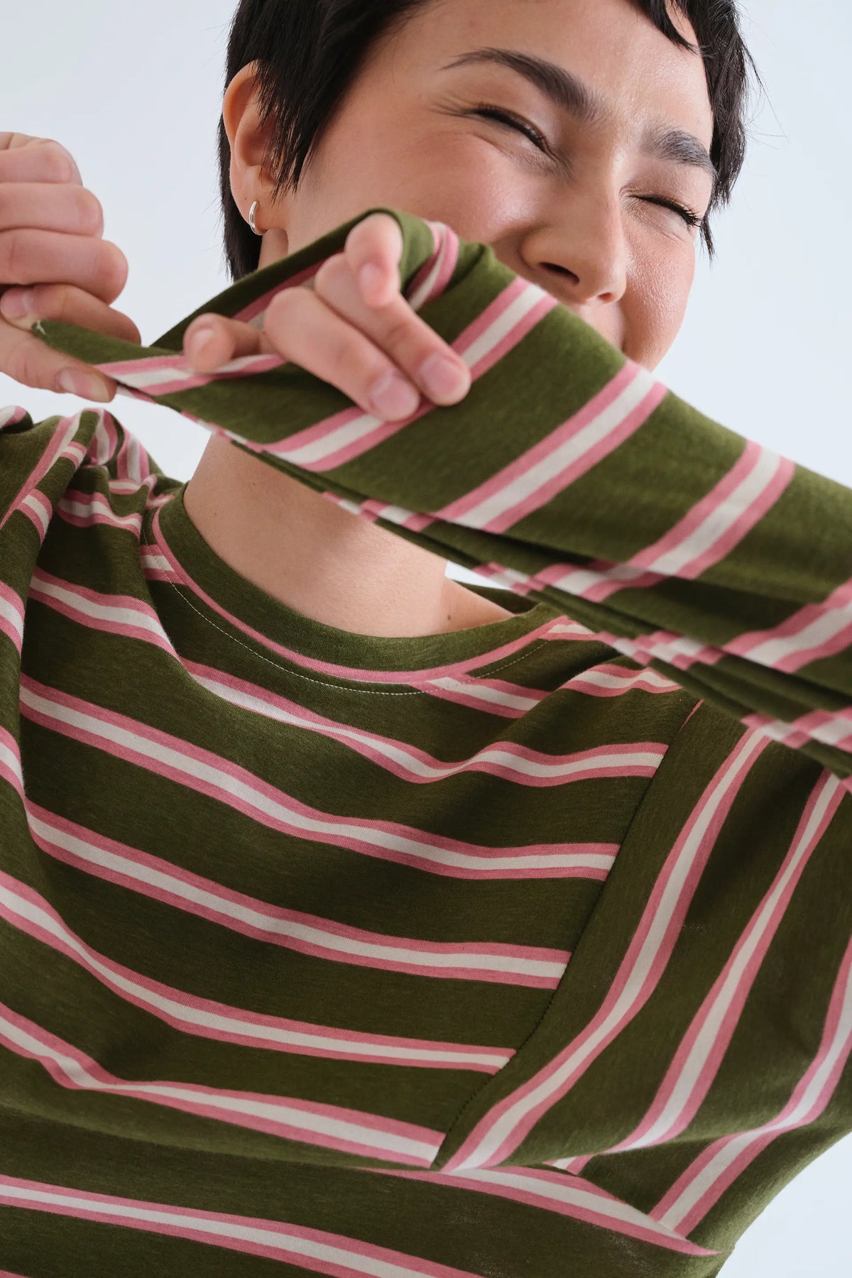 T-shirt 100% cotone con stampa a righe Aberdeen