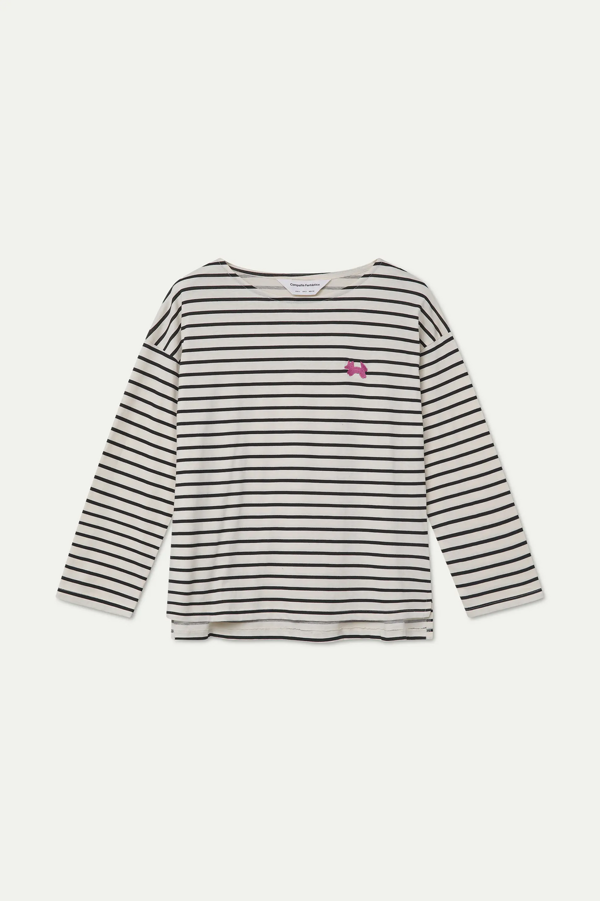 Camiseta 100% algodón con estampados de rayas negra