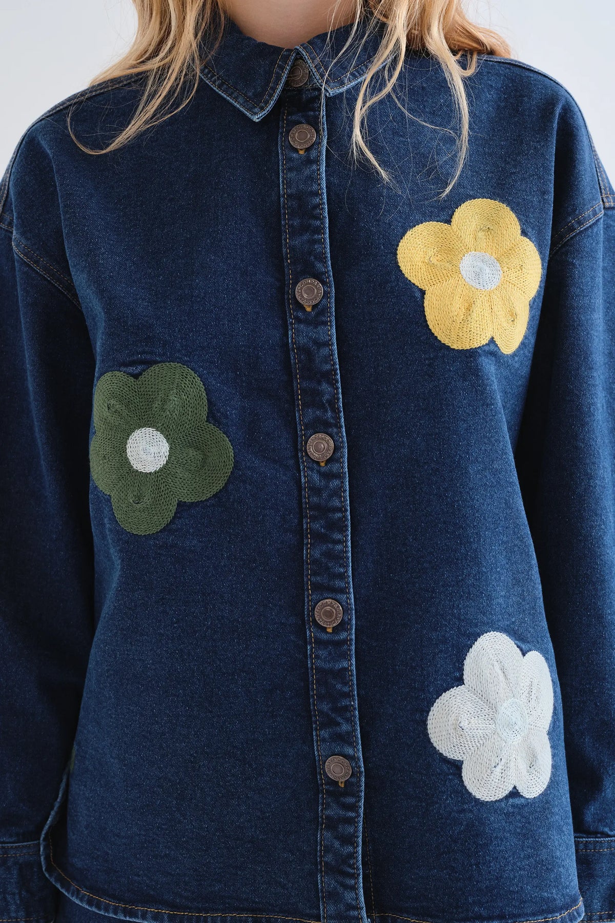 Camisa vaquera azul con estampado Euphonia