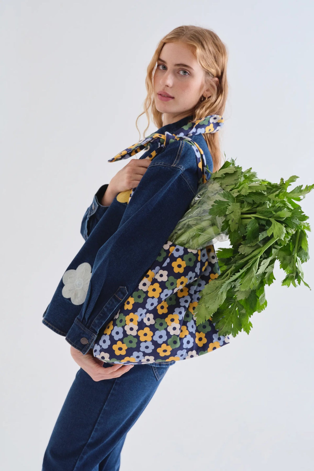 Camisa vaquera azul con estampado Euphonia