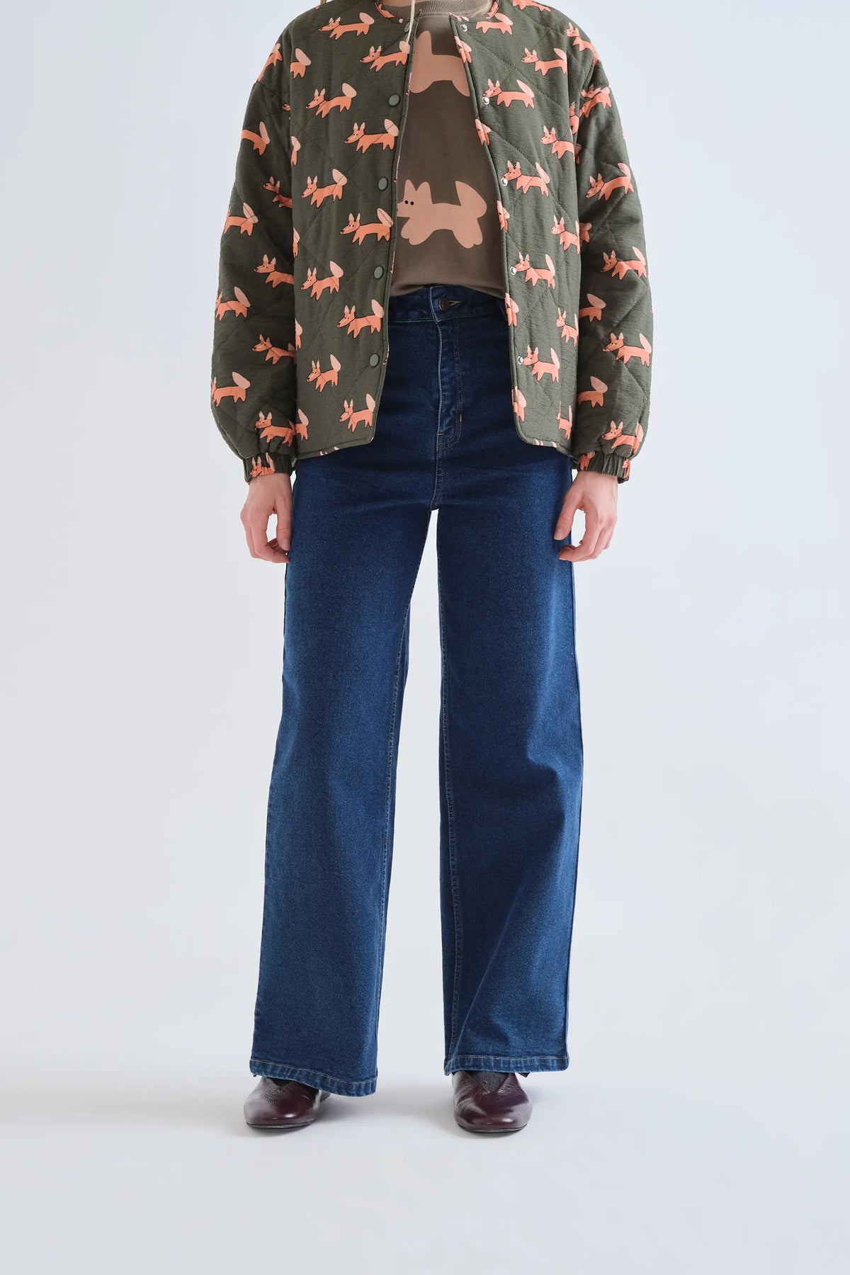 Navy blue jeans with heart pockets