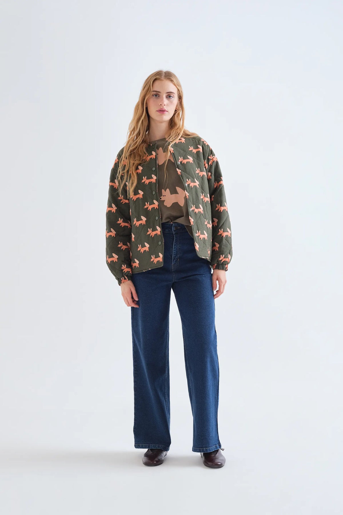 Navy blue jeans with heart pockets
