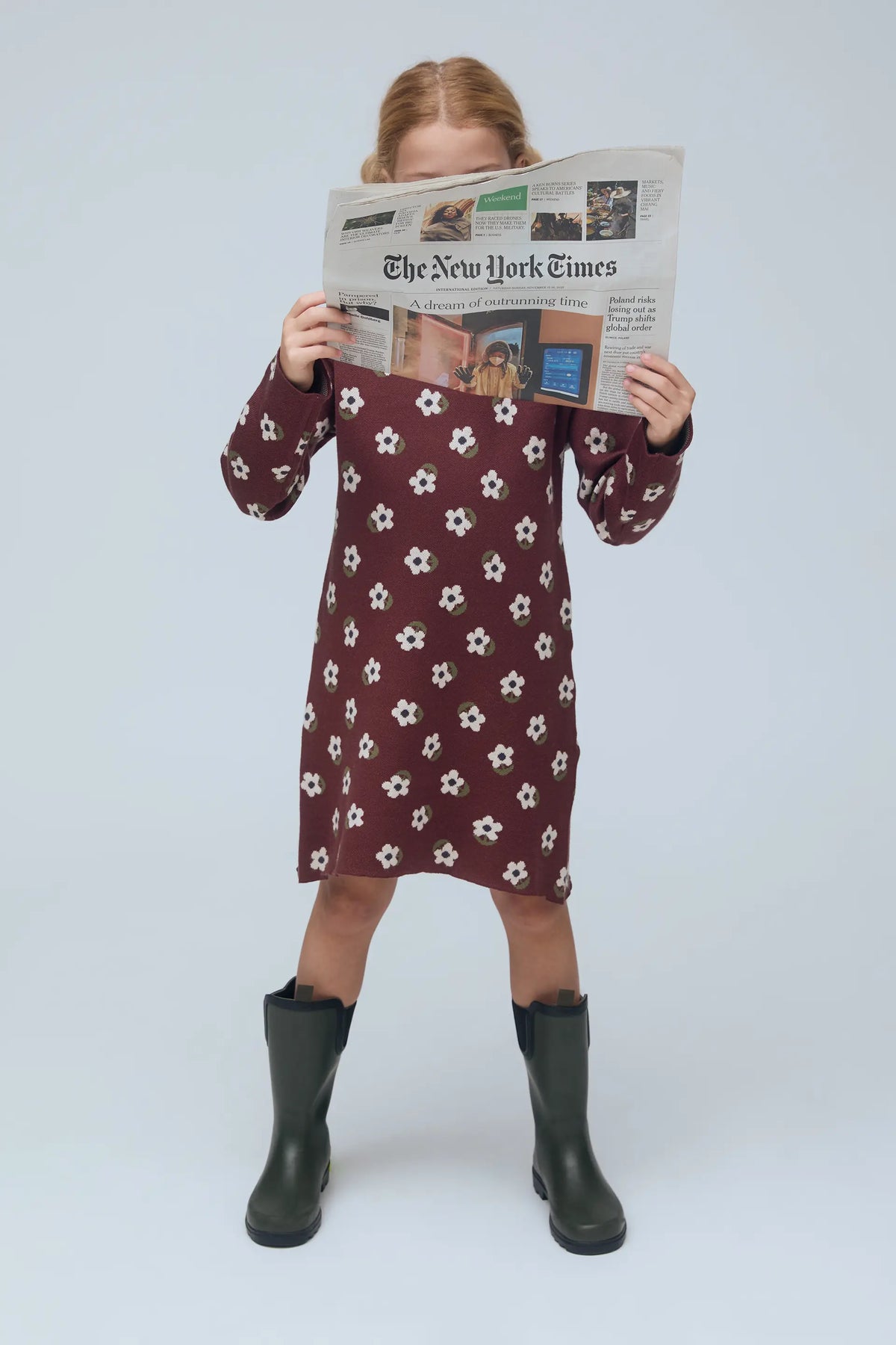 Vestido corto de niña 100% algodón con estampado Santini