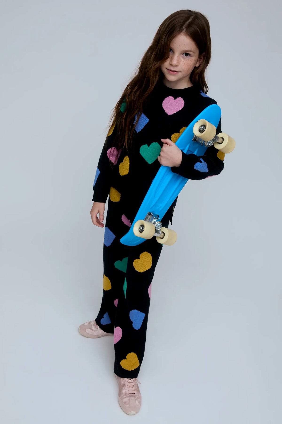 Pantalón punto de niña con estampado Candy