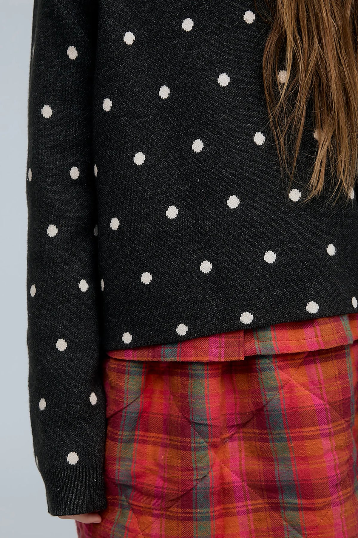 Jersey de niña con estampado de puntos mini verde