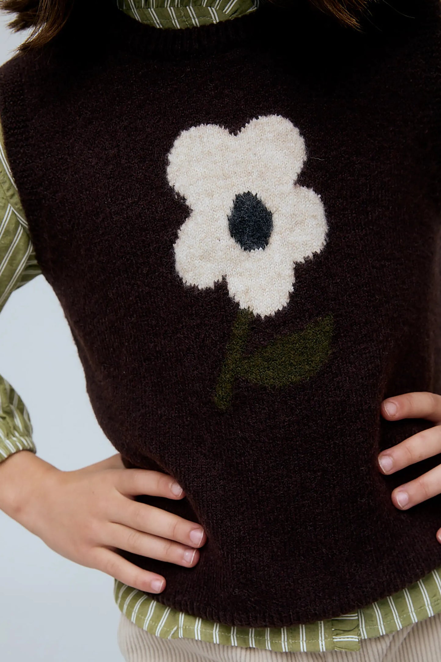 Girl's vest with large floral print