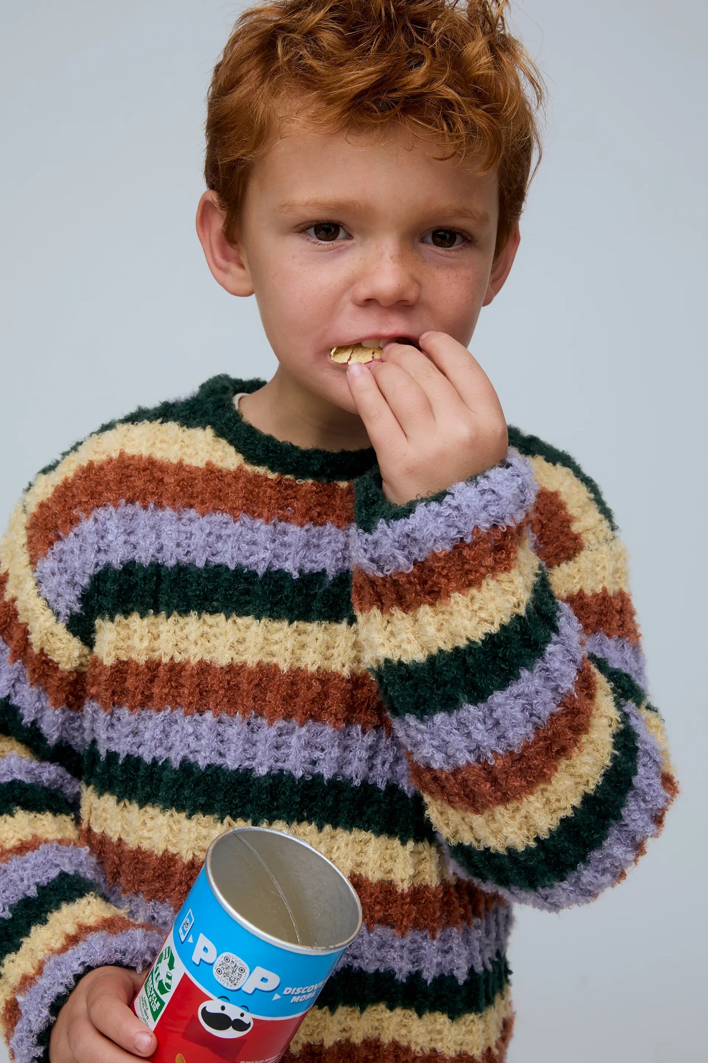 Unisex multicolored striped sweater