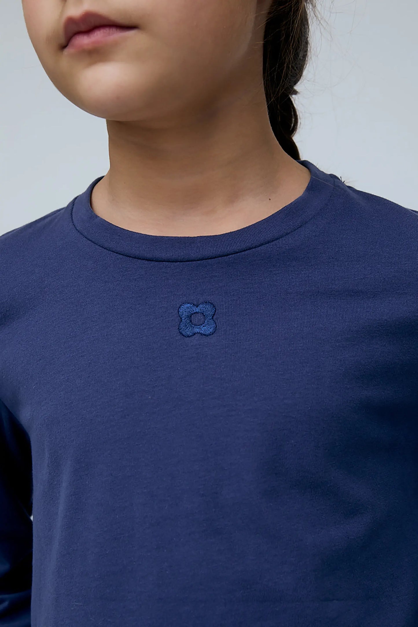 Camiseta de niña 100% algodón azul marino "CF"