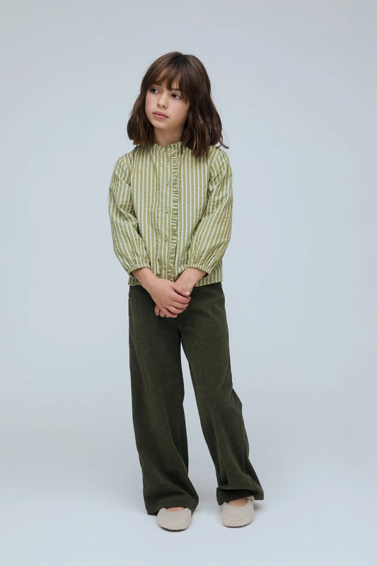 Pantalón de niña pana verde
