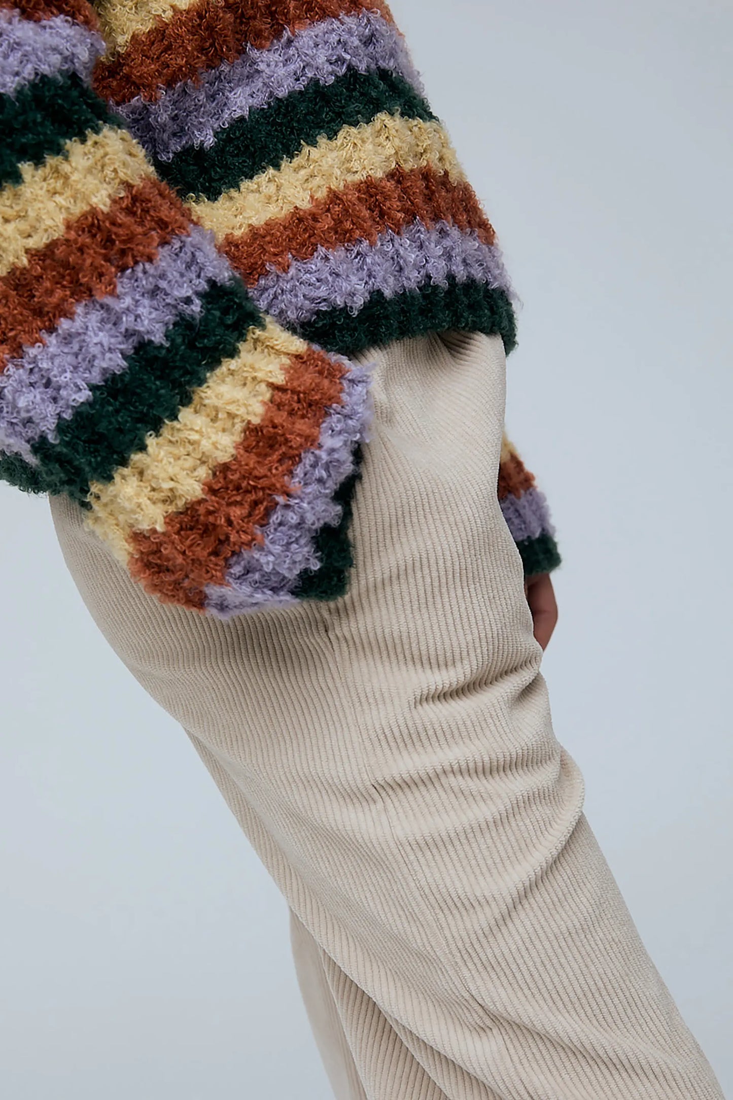 Girls' off-white corduroy trousers