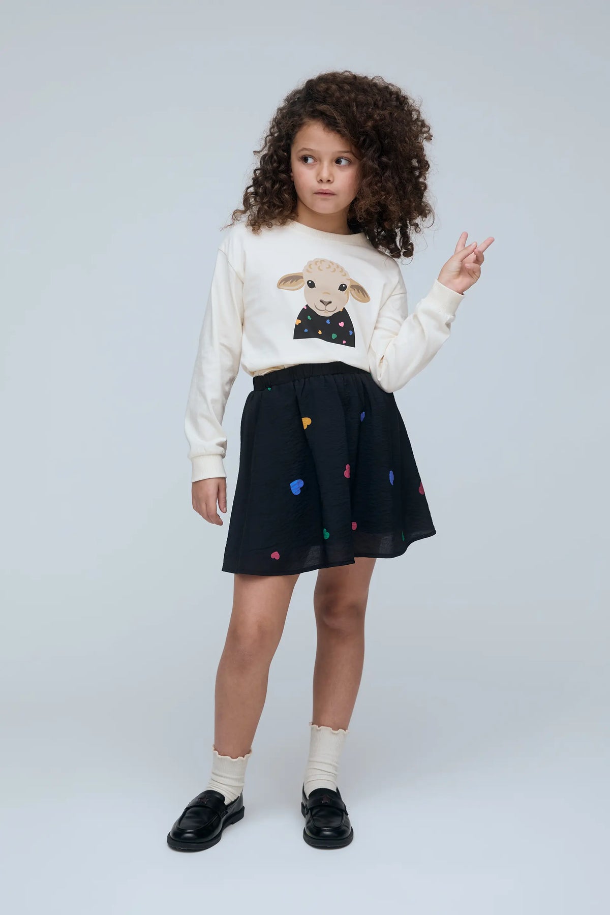 Falda corta de niña con estampado Candy