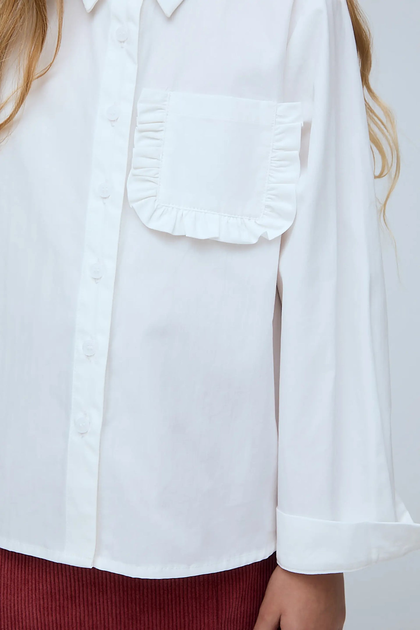 Camisa de niña 100% algodón blanca