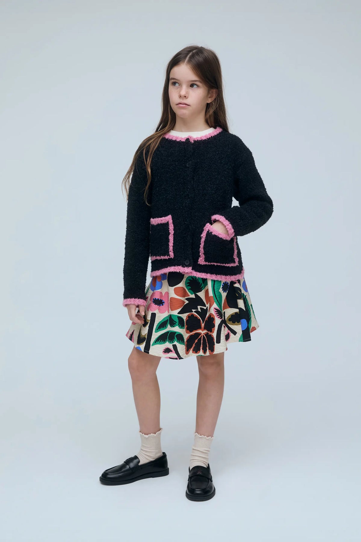 Falda corta de niña con estampado Neo Garden