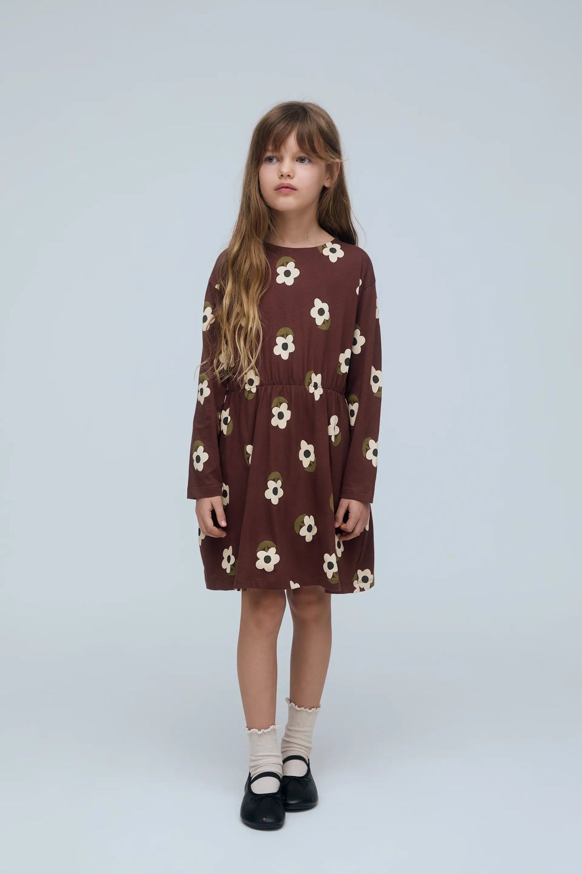 Vestido corto de niña 100% algodón jersey con estampado Santini