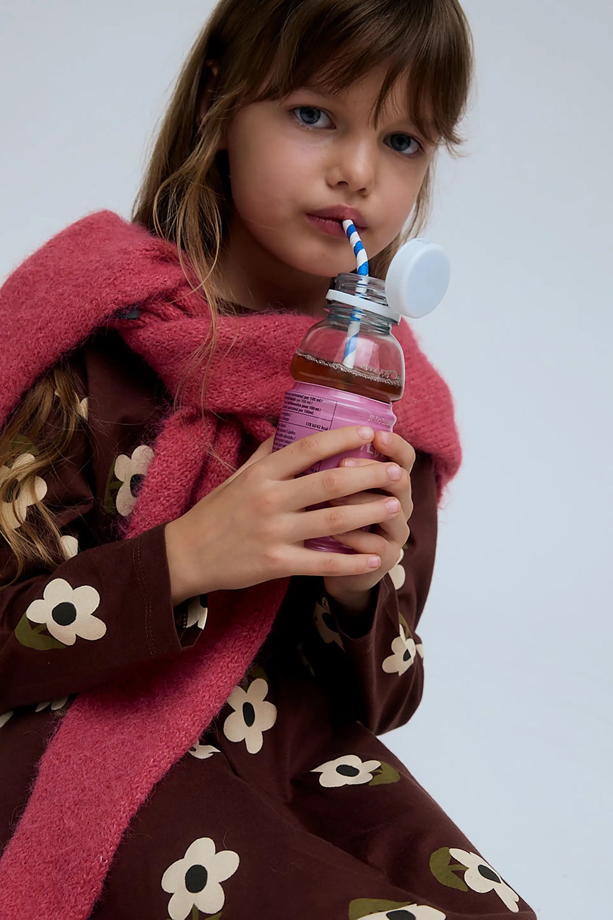 Vestido corto de niña 100% algodón jersey con estampado Santini