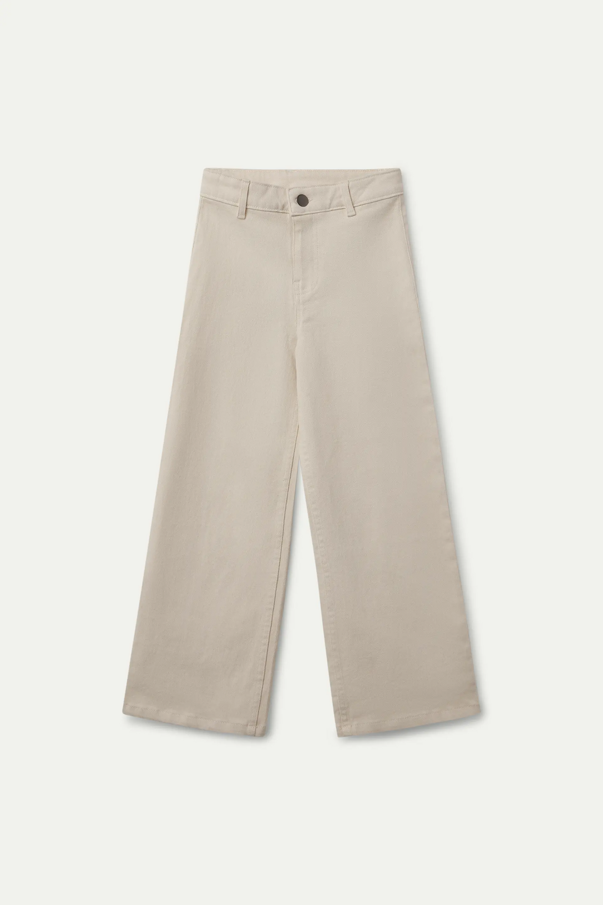 Jeans da bambina beige con tasche a cuore
