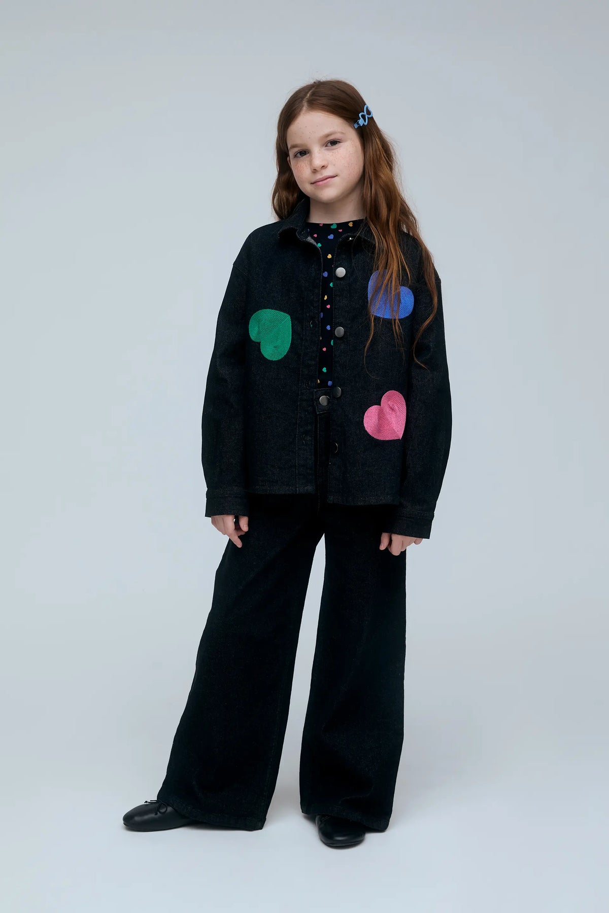 Girls' Candy embroidered denim overshirt