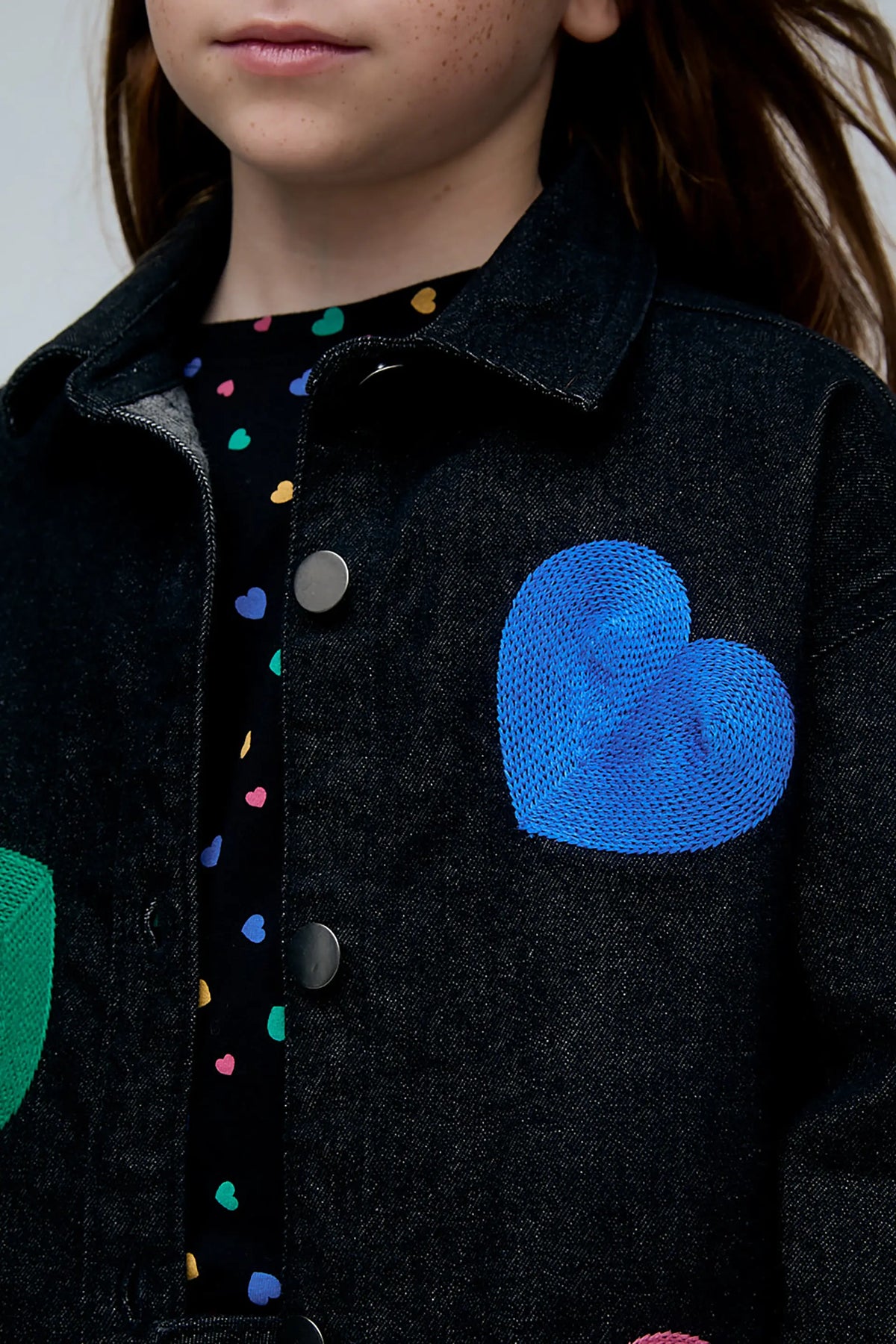 Girls' Candy embroidered denim overshirt