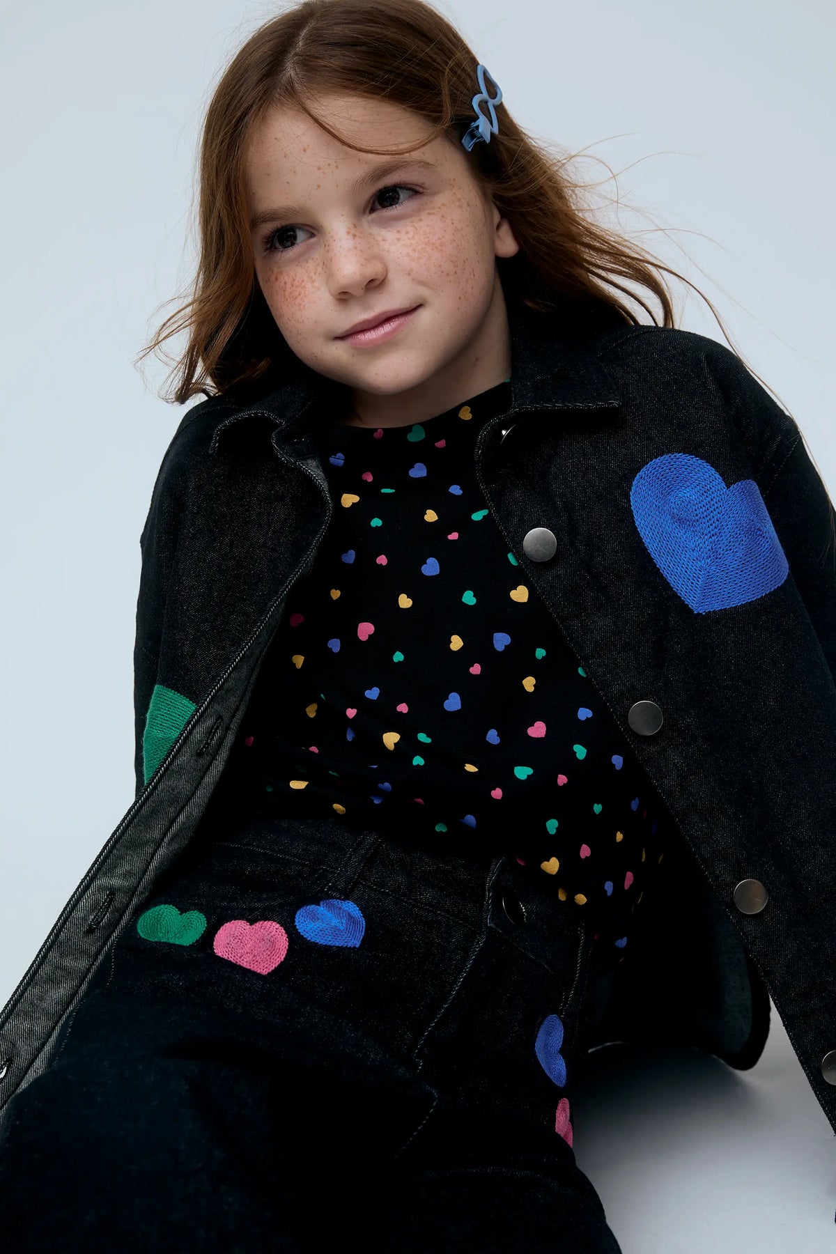 Girls' Candy embroidered denim overshirt